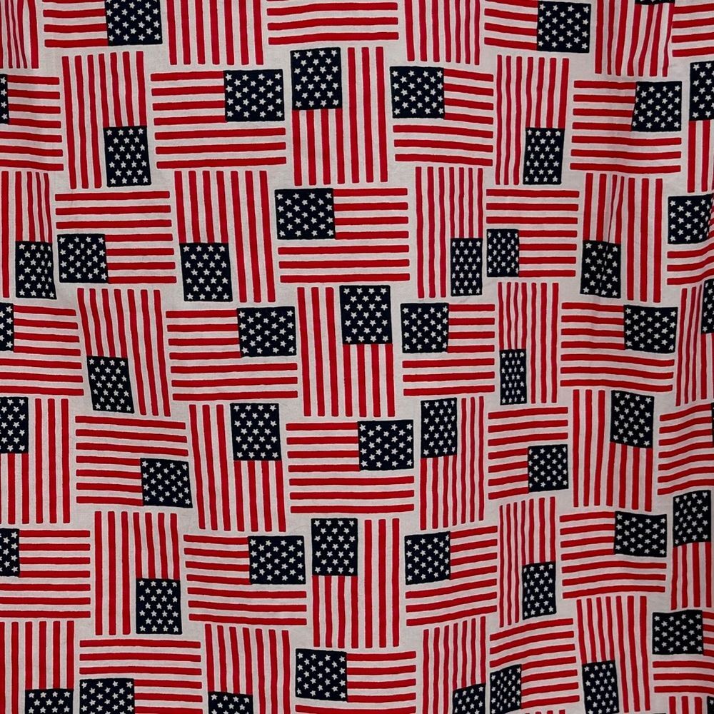 J. Crew Short-sleeve printed slim flex‎ washed casual shirt American Flag NWT XL - Picture 3 of 7